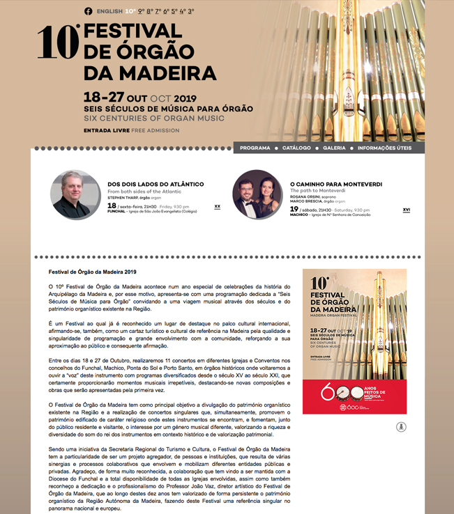 Website - Festival de Órgão da Madeira